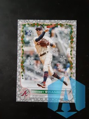 2022 Topps Holiday Dansby Swanson #HW28 Silver Metallic Snowflakes Braves